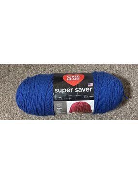 -New Red Heart Super Saver Skein Yarn Royal Blue 7oz